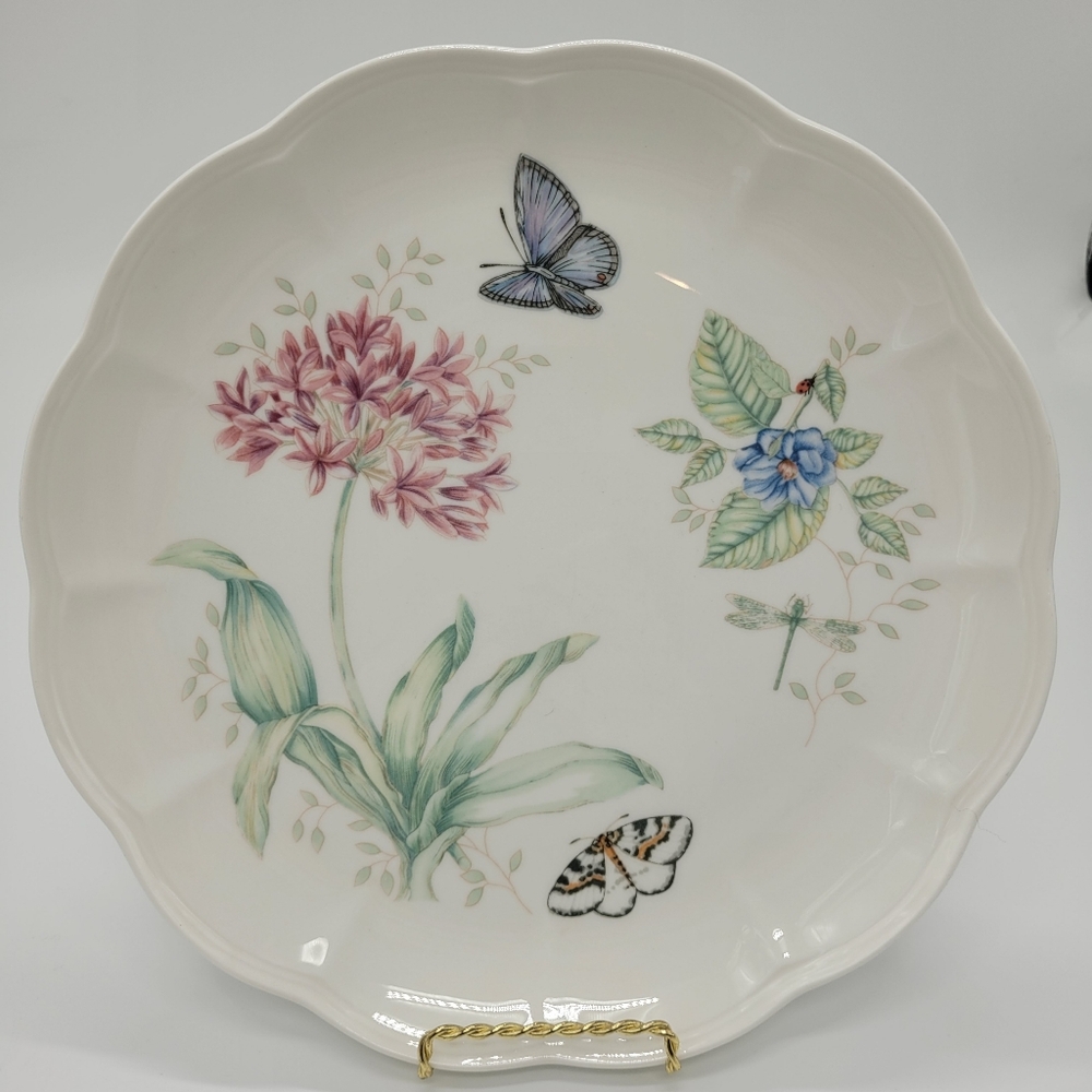 Lenox Butterfly Meadow Dinner Plate Eastern Tailed Blue Flowers Porcelain 11"